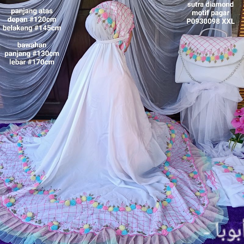 #TERMURAH@mukenah bordir mewah harga murah, mawar tile timbul motif pagar