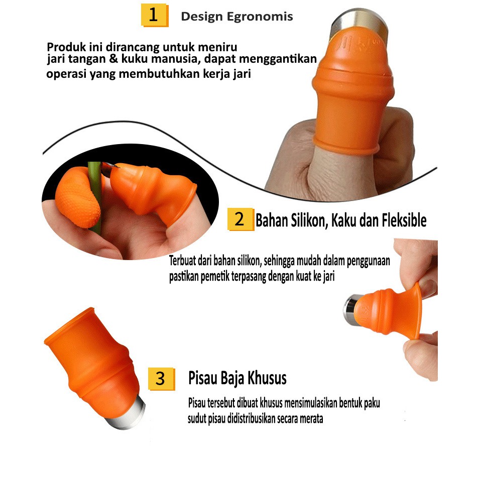 Sarung Jari Jempol Bahan Silicon Alat Bantu Petik Buah dan Sayuran