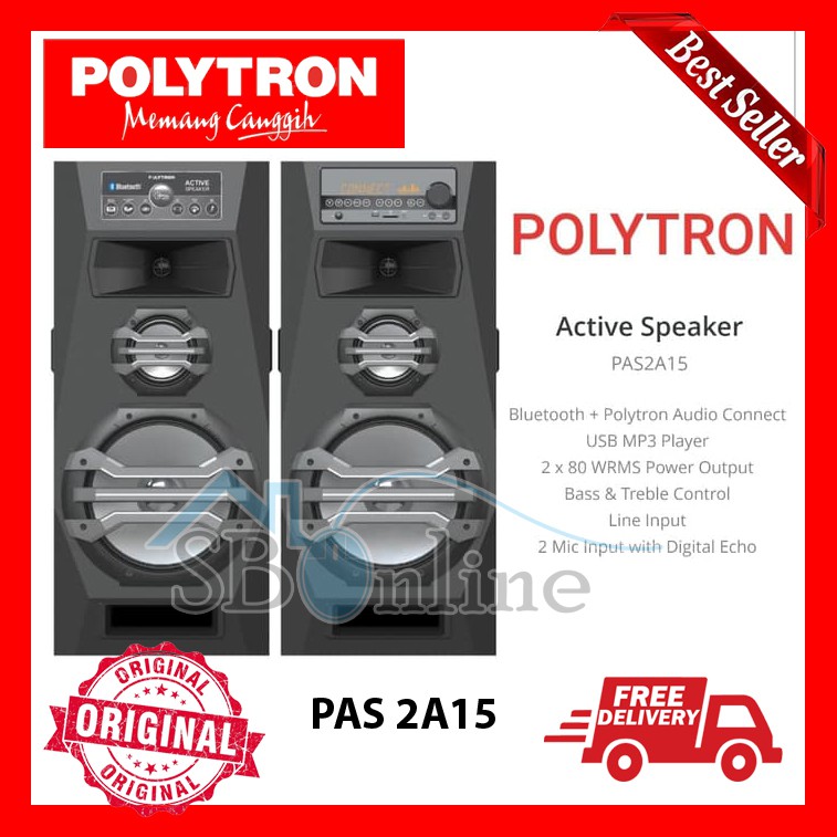 Speaker Aktif Polytron Pas 2A15 Speaker Bluetooth Original Garansi Resmi