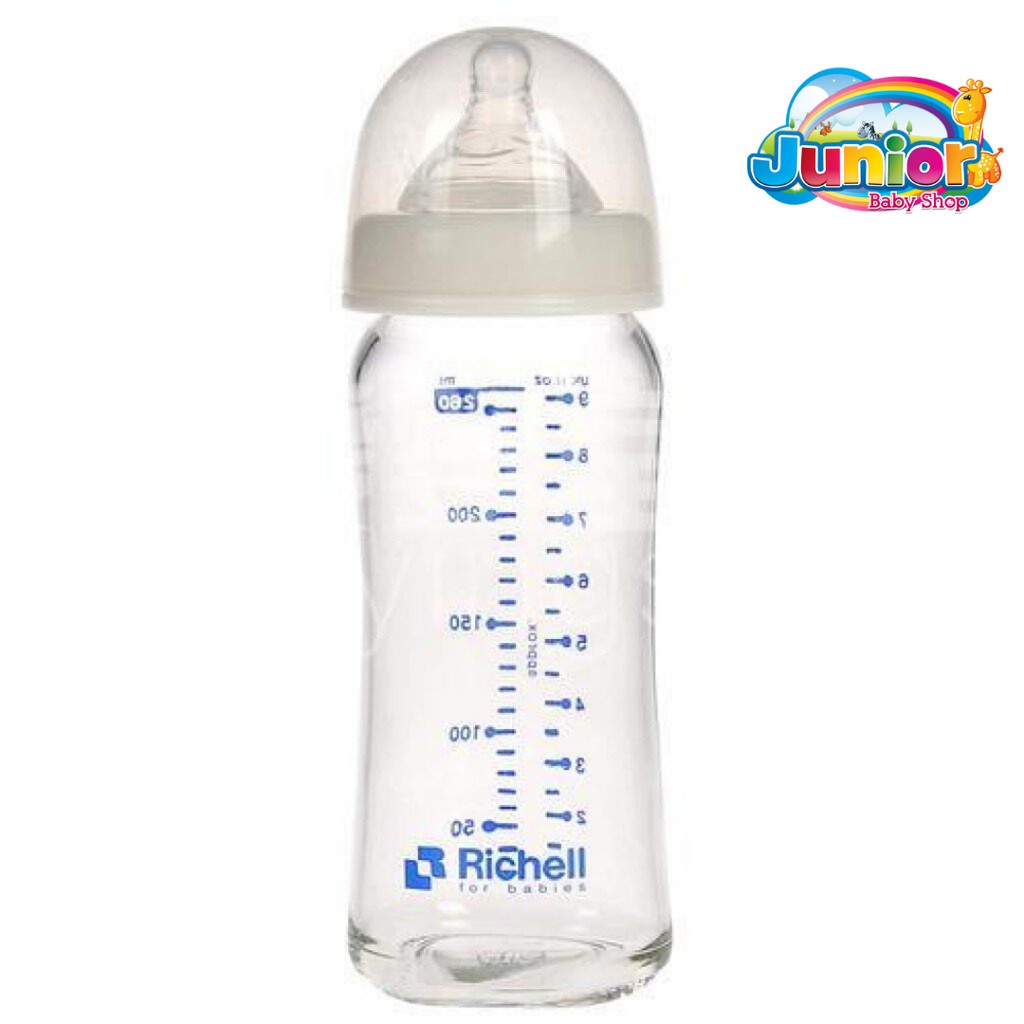 Richell Wide-neck Glass Bottle 260ml