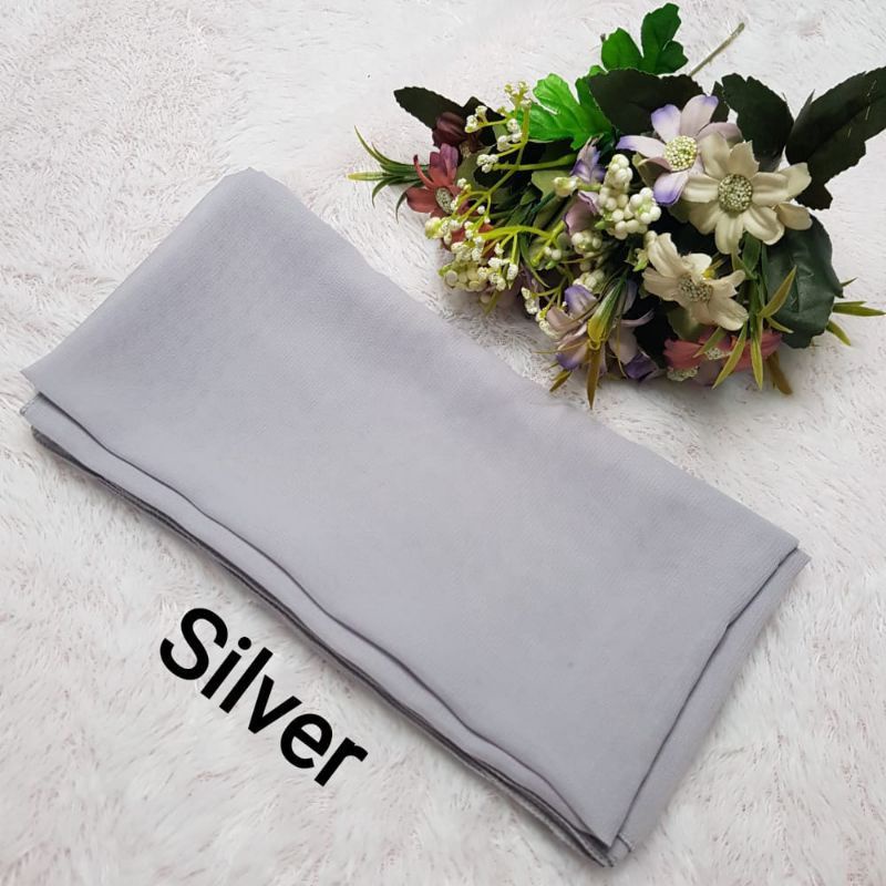 hijab BELLA SQUARE Pollycotton premium-Silver
