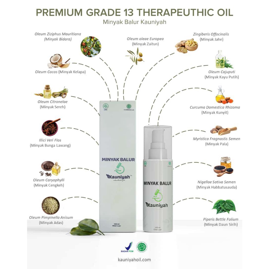 Minyak Balur Herbal Kauniyah Oil Natural Healing - Original Kemasan 100 ML