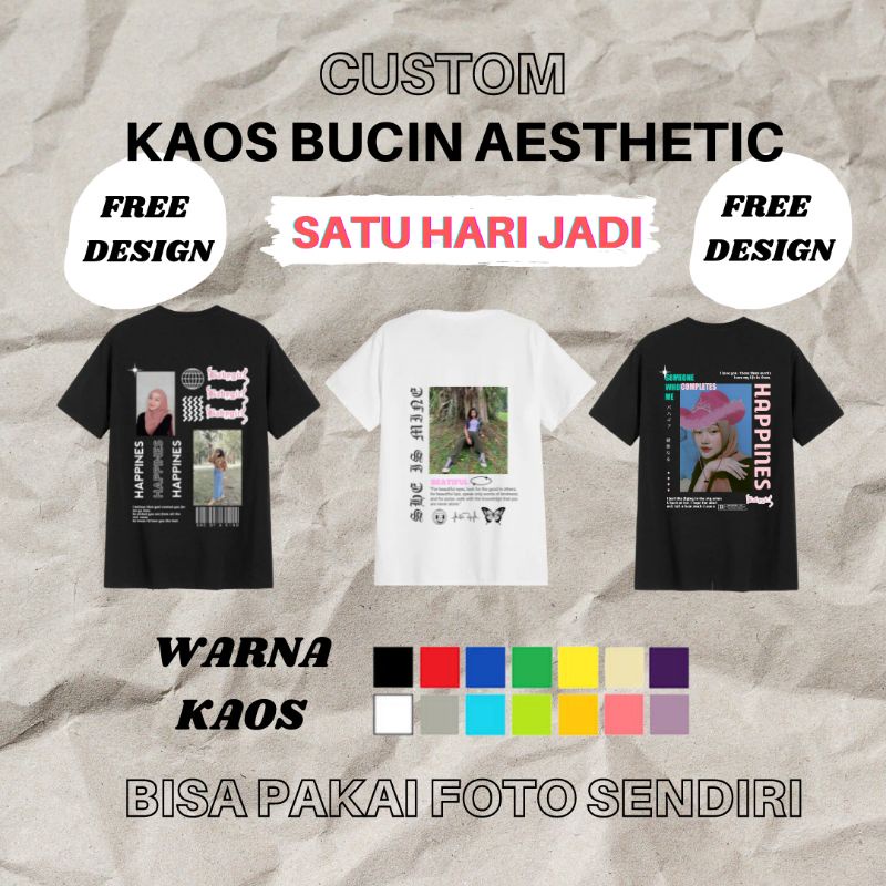 SEHARIJADI / KAOS CUSTOM FOTO FREE DESIGN / KAOS CUSTOM FREE EDIT / BAJU CUSTOM SATU HARI JADI