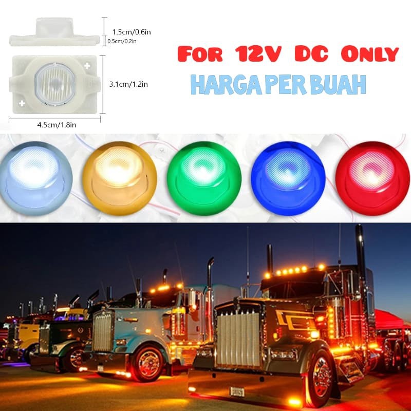 LAMPU LED SIDE BODY MARKER LAMPU BAK TRUCK PICK UP  PUTIH