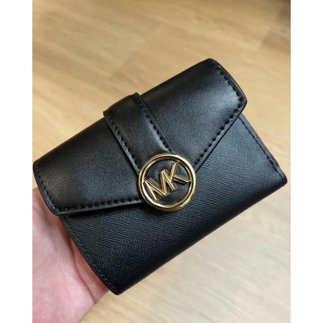 MICHAEL KORS CARMEN MEDIUM FLAP BIFFOLD WALLET BLACK