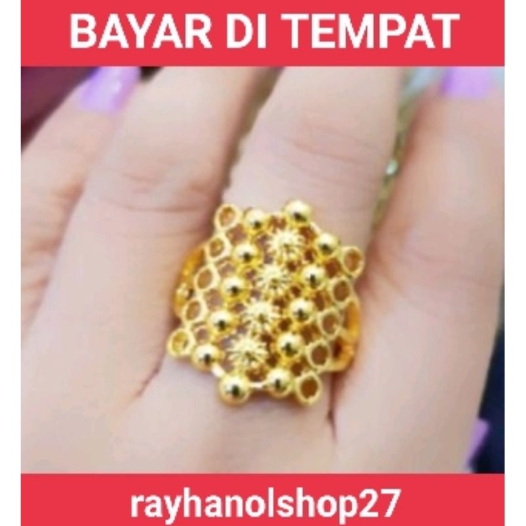 Promo,,,, Gelang Tangan rantai Ukir jumbo free cincin Janda/CINCANDE lapis emas 24k mewah anti karat