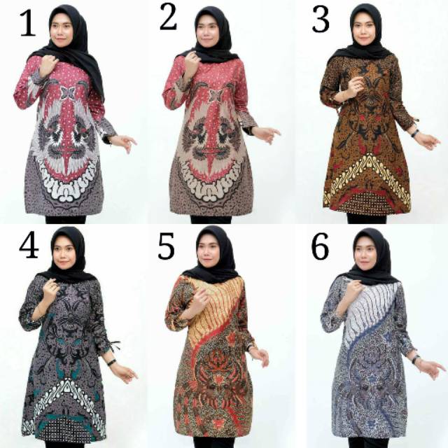 M-L-XL-XXL Batik Tunik wanita ASJ SA HRB026 Kenongo Pekalongan Sogan Tulis