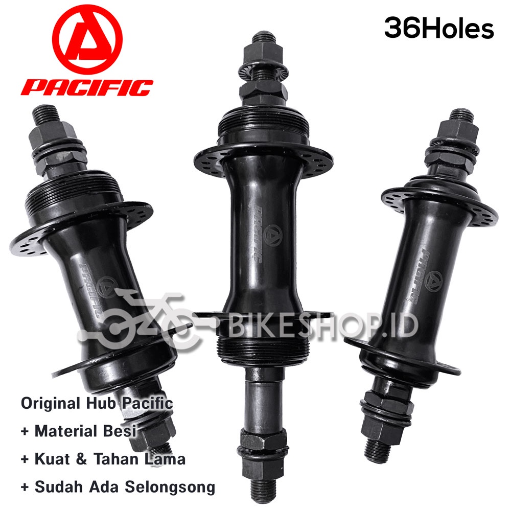 Hub Bos Bosch Pacific 36 Lubang PACIFIC Depan Belakang Hitam 36H Sepeda  | High Quality