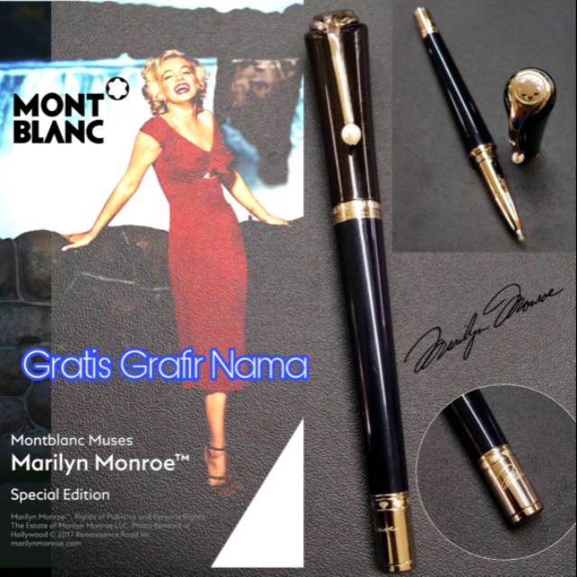 

Pulpen sign pen mewah montblanc marilyn monroe gratis grafir nama