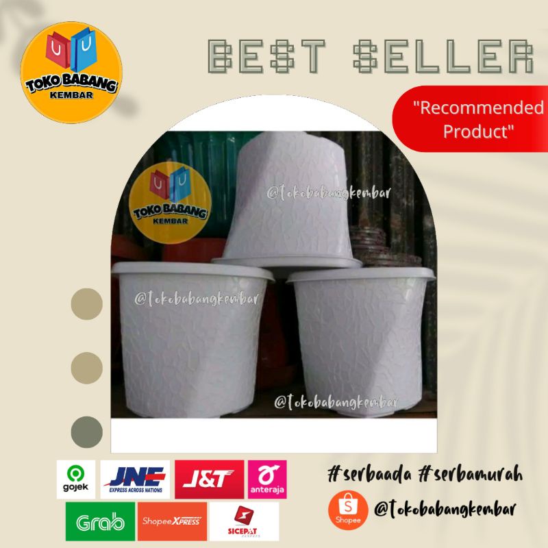 Pot Twister 20 cm PUTIH Kotak Pot Persegi 20cm Pot Bunga Terakota
