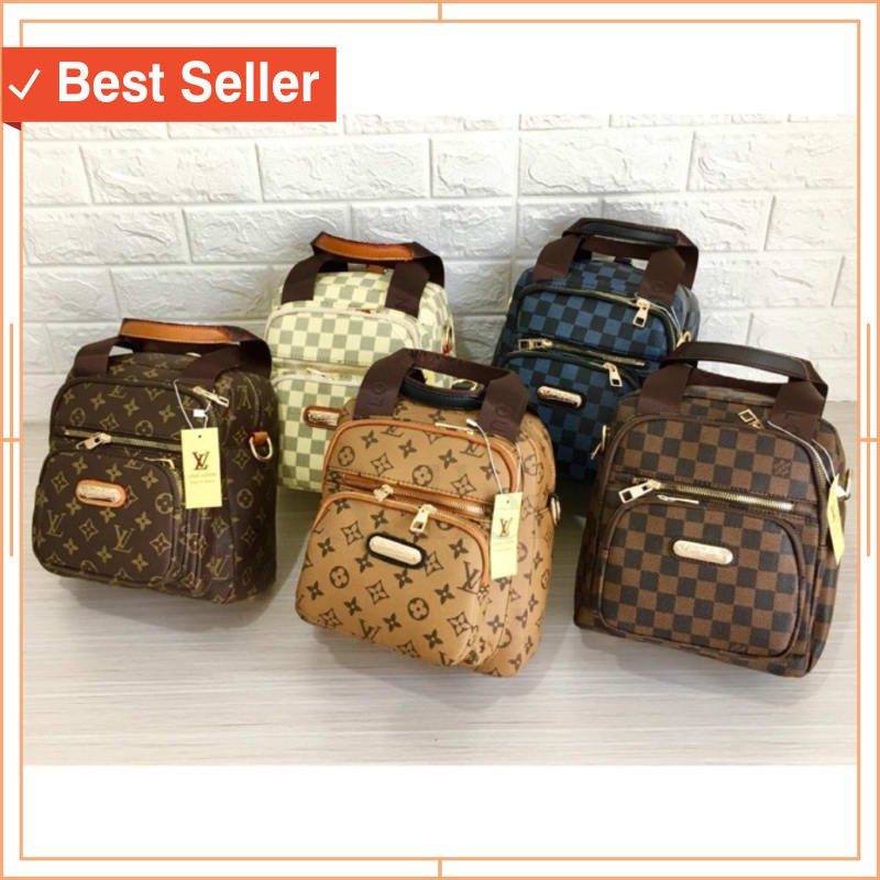 TAS WANITA KEREN KEKINIAN STYLE MODERN BAGUS / TAS LV 3FUNFSI 5REST RANSEL MULTIFUNGSI SELEMPANG