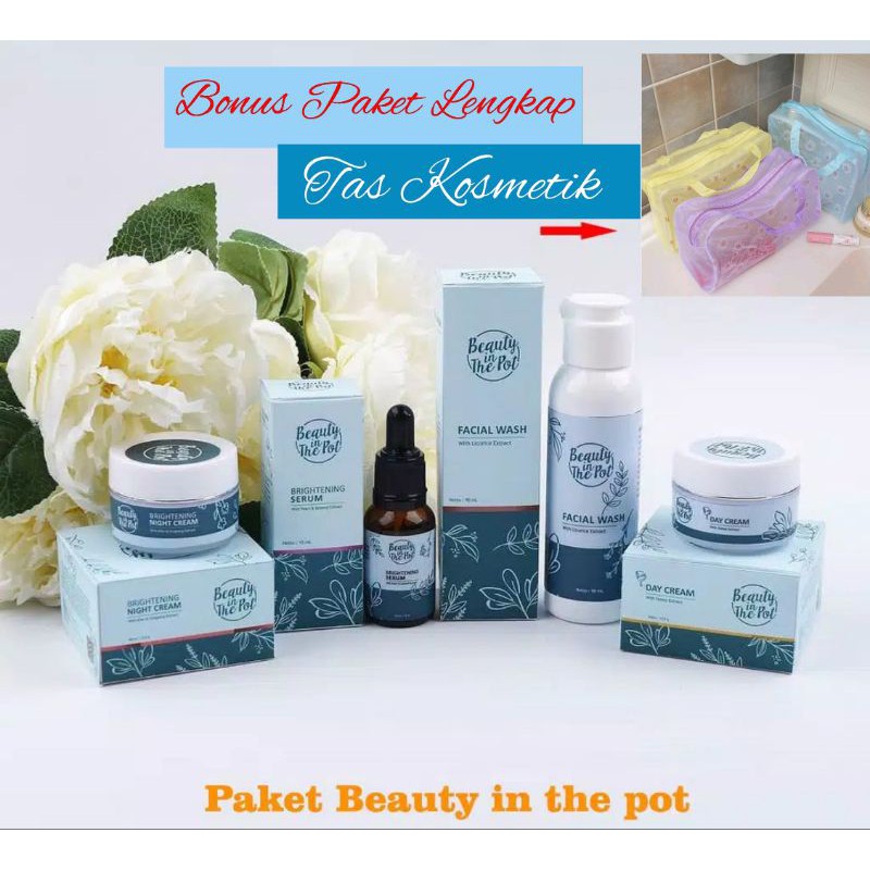 Beauty in The Pot Skincare ~ Paket facial wash, serum dan cream wajah (BPOM)