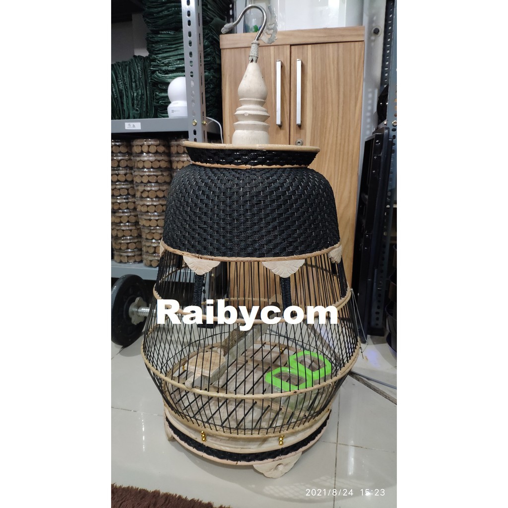 KANDANG BURUNG PERKUTUT ROTAN JAMBU RAJUT SANGKAR ANYAMAN KUTUT LOKAL