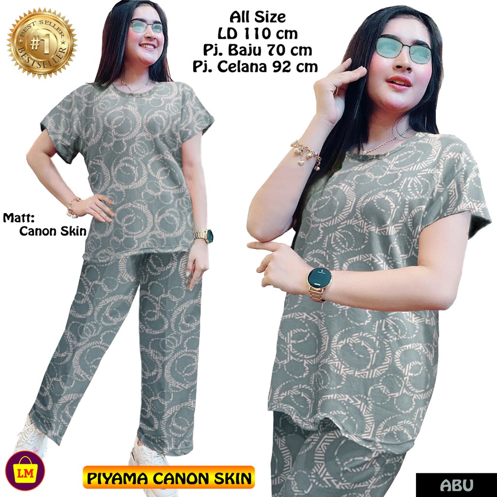 TERMURAH TERLARIS Setelan Baju Piyama Pajamas Wanita PIYAMA CANON SKIN TERBARU LMS 20963