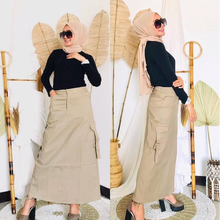 Rok Panjang // Rok Span // Rok Chinos // Rok Chinos Cargo // Rok Cargo // Maxy Skirt // Cod Terbaru