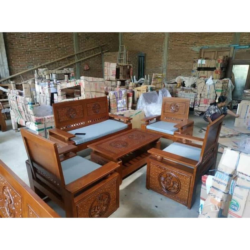 kursi tamu minimalis busa jati koper