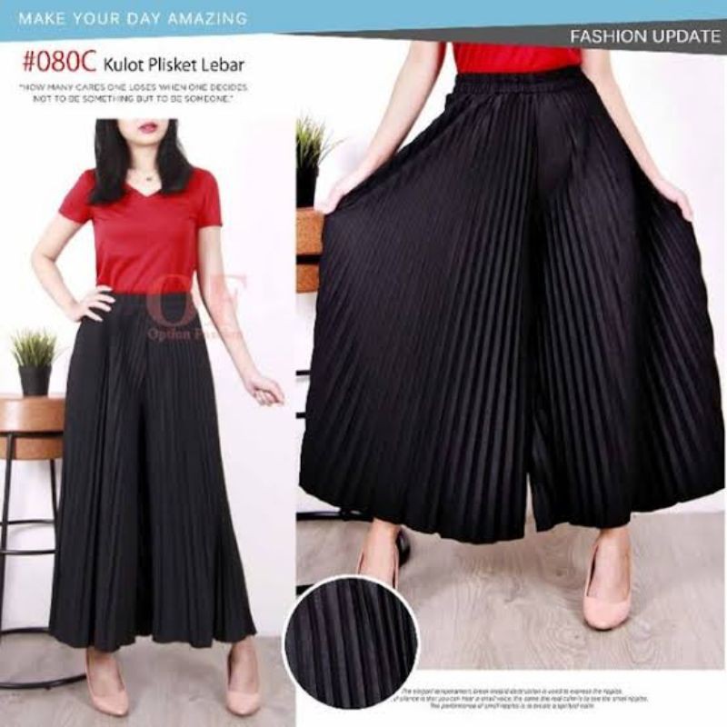 KULOT PLISKET PREMIUM JUMBO PLEATED/ CELANA KULOT/MAXI SKIRT /CELANA