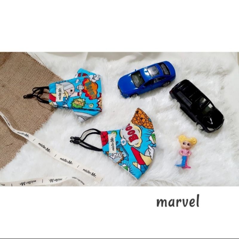 Masker kain motif anak duckbill