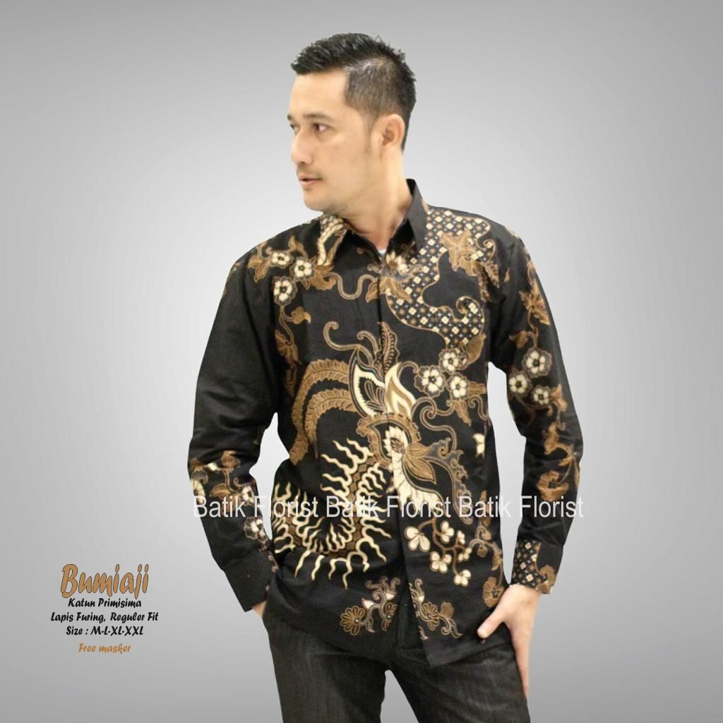 BAJU kemeja batik pria lengan panjang terbaru ORIGINAL  PENDEK modern PREMIUM SOGAN