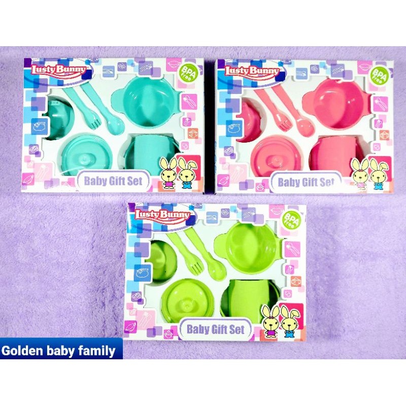 Lusty Bunny Feeding Set LB 1423 Piring/ Set Tempat Makan Bayi (Kemasan Plastik)