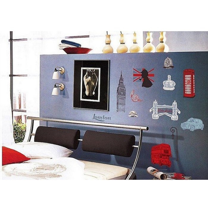 STIKER DINDING UK 60X90CM JBTR 9103 LONDON INGGRIS STICKER [GD] CAFE RUANG TAMU MENARA WALLSTICKER