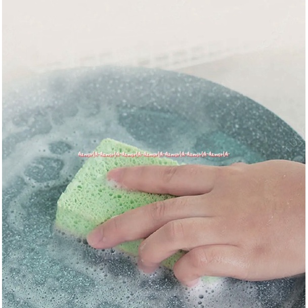 Proclean Spons 3pcs Scrubber Sisal Cellulose Sponge Spon Cuci Piring Coklat Hijau Serat Dari Tumbuhan Pro Clean