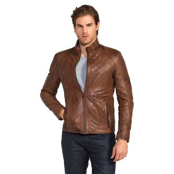 FAMELORIGINAL JACKET COWOK | MENS BROWN LEATHER | LEATHER BROWN MENS | FASHION BIKERS JACKET | JACKE