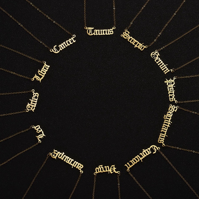 Fancyqube 3pcs Kalung Rantai Desain 12 Zodiak Warna Silver Untuk Wanita