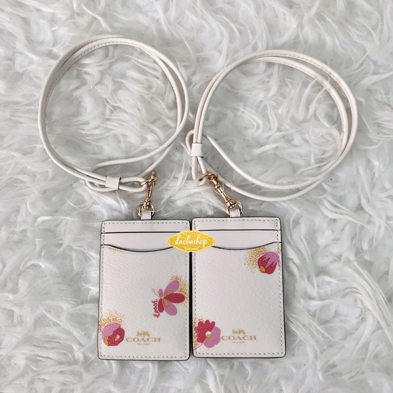 

coach lanyard id pop floral chalk