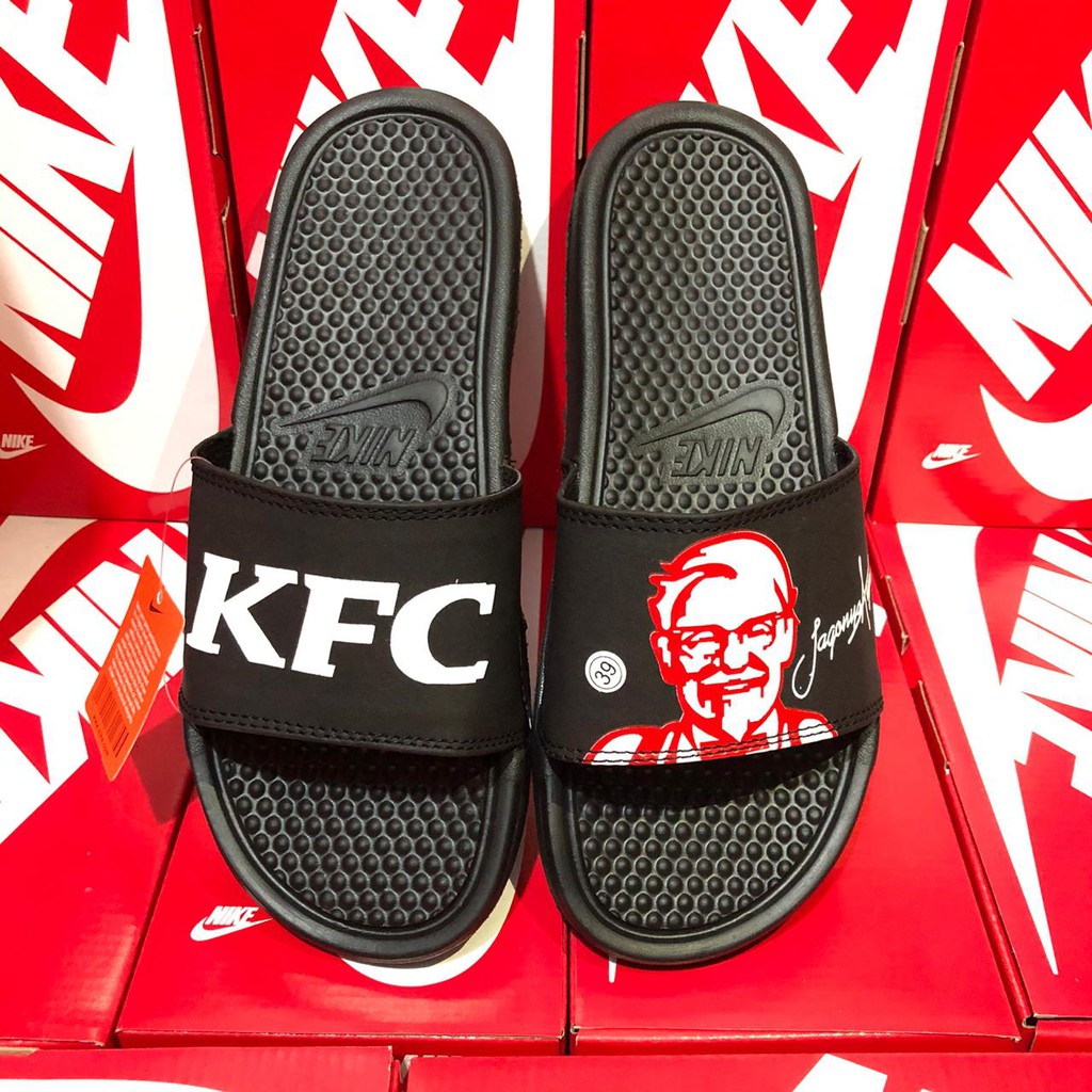 Sandal Sendal Slop Selop Slip On Slide Pria Wanita Cowok Cewek Laki Laki Casual Kekinian Murah NK KFC