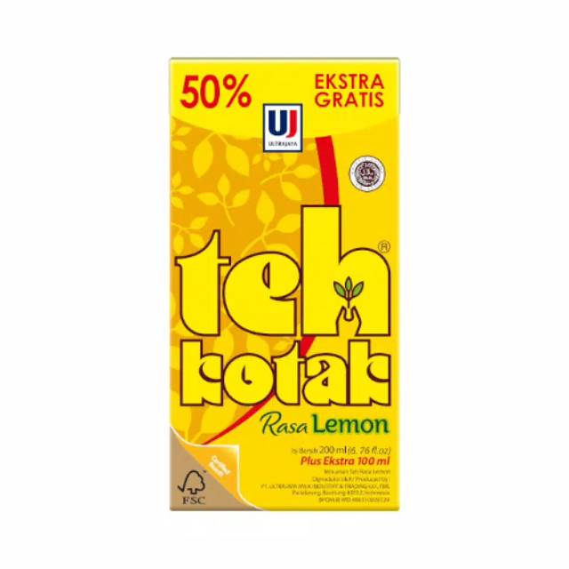 

Teh Kotak Rasa Lemon 200ML + Ekstra 100ML