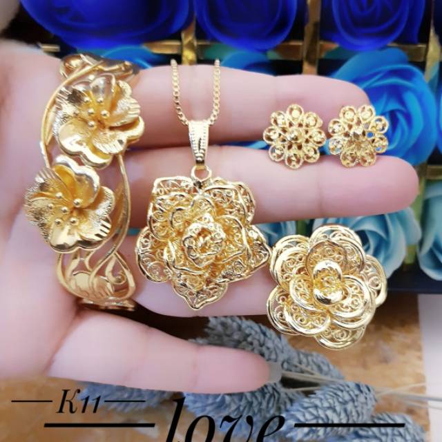 Xuping set perhiasan lapis emas 24k 2707g