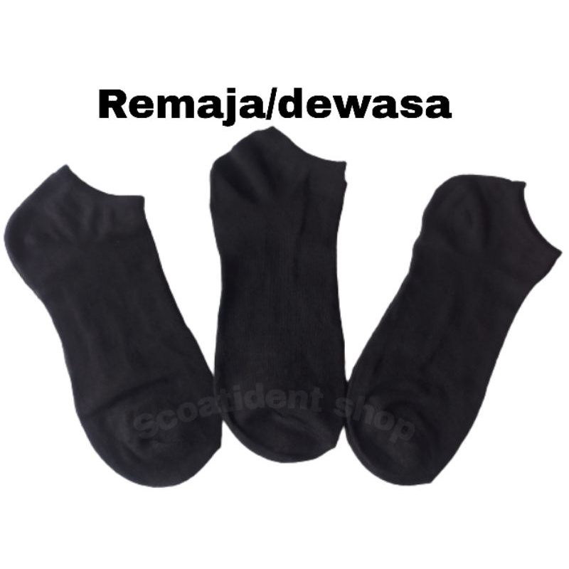 Kaos kaki pendek semata kaki hitam polos, pria dan wanita(6 pasang)