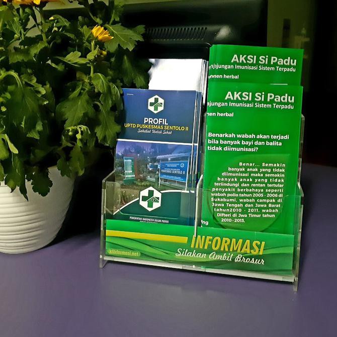 Akrilik Tempat Leaflet / Rak Leaflet / Tempat Brosur MURAH