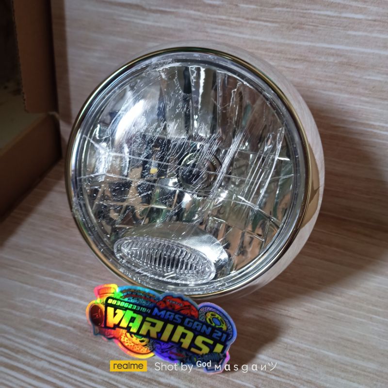 Batok kepala lampu depan / reflektor lampu depan bulat chroume Vixion old - Vixion new