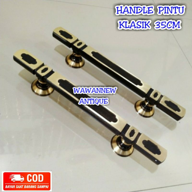 Handle Pintu / Tarikan Gagang Pintu Rumah Kuningan Klasik 35cm