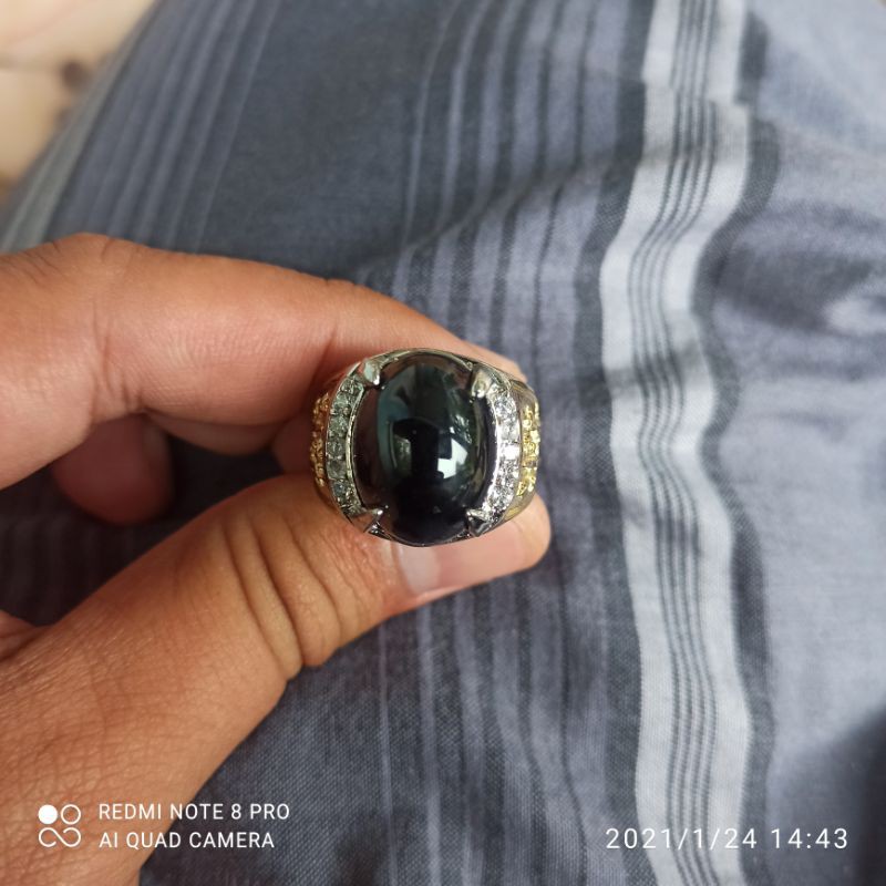 CINCIN BATU BLACK ONYX OVAL (Z)