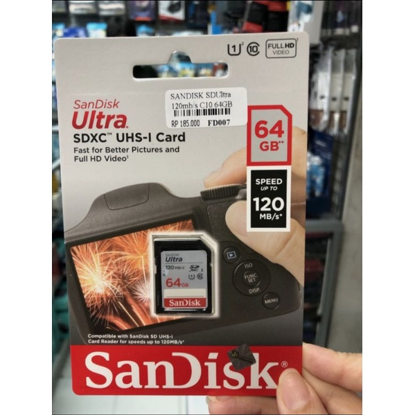 Sandisk SD Card 32GB 64GB 128GB SDXC UHS-1 Card Speed up to 120MB/s 64 GB 128 GB