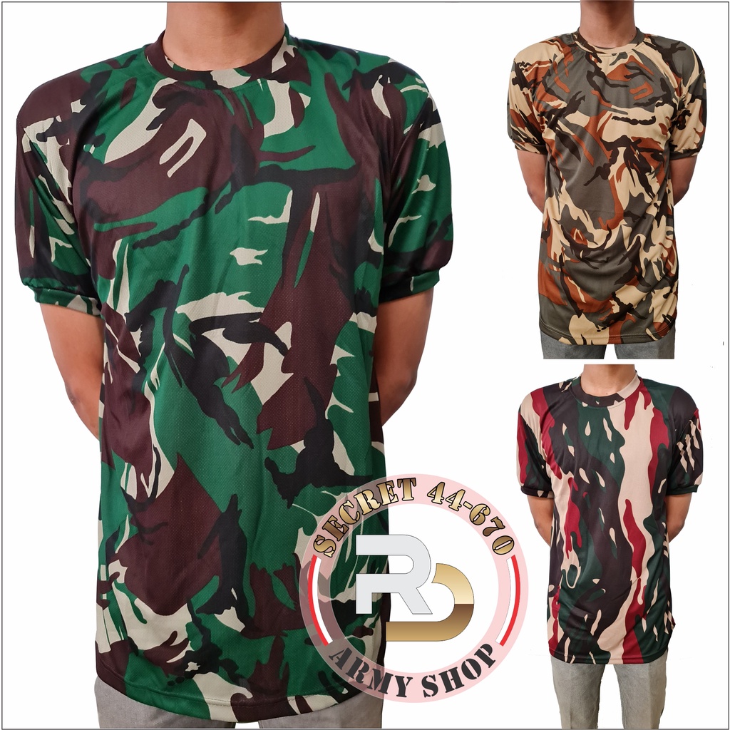 Kaos loreng bahan dryfit / kaos army / bahan jersey / kaos malvinas