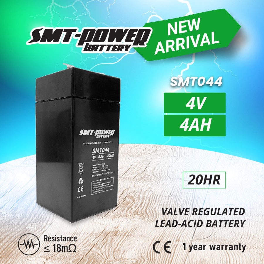 Aki Kering SMT-Power 4V 4AH Baterai Timbangan Digital / Lamp Emergency