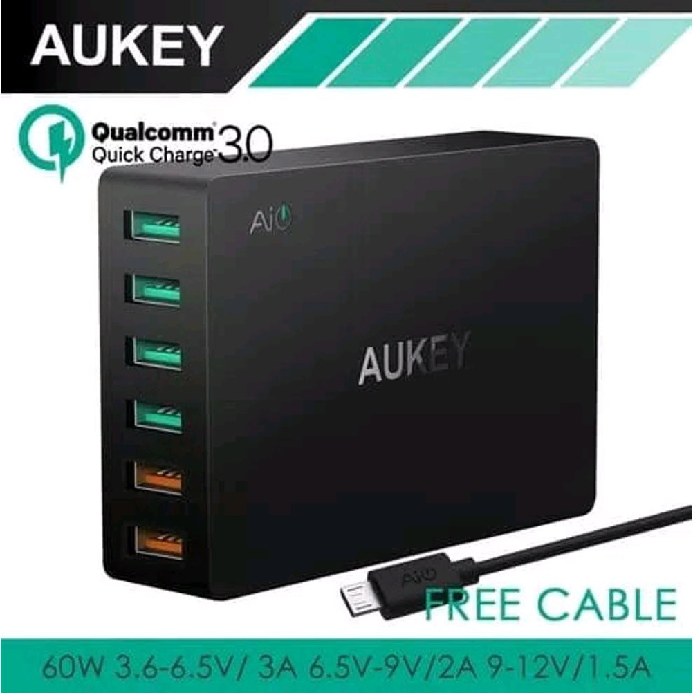 AUKEY Charger 6 Port USB Qualcomm Quick charge - PA-T11  Kualitas Terjamin