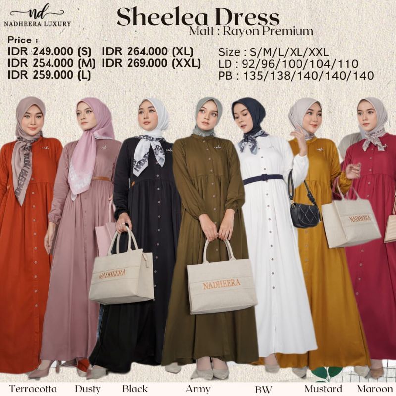 Shelea Dress Terbaru size S-XXL by Nadheera Luxury