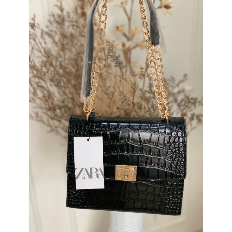 ZRA croc effect shoulder bag