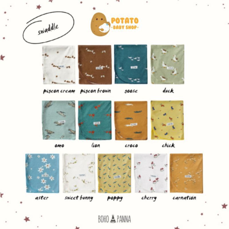 BohoPanna - Swaddle Print - Bedong Baby - Boho Baby Panna