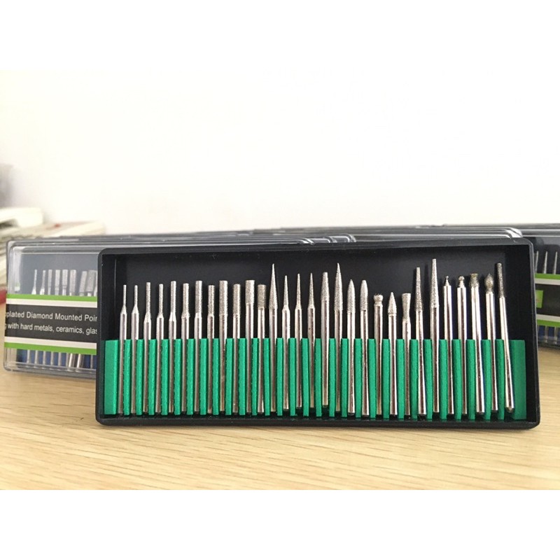 Mata bor ukir kikir gerinda grafir mini kaca keramik granit batu akrilik diamond marmer cun set30pcs