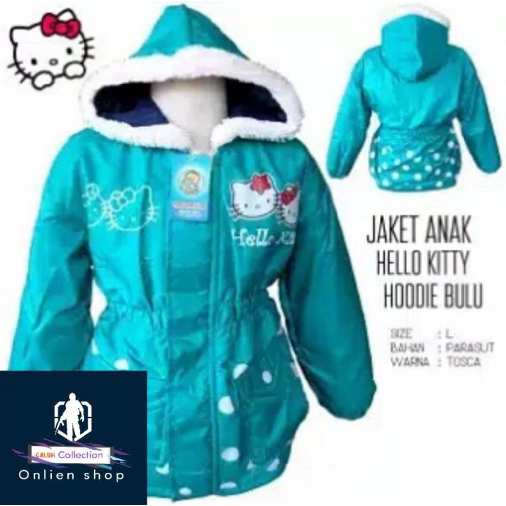 JAKET ANAK PEREMPUAN MOTIF HELLO KITTY USIA 3-9 TAHUN