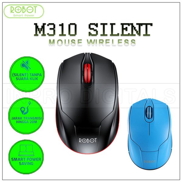 WIRELESS OPTICAL MOUSE ROBOT M310 ORIGINAL GARANSI RESMI 1 TAHUN