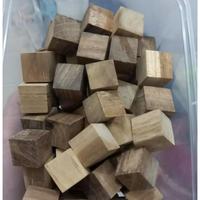 Kubus kayu jati//balok edukasi//Dadu kayu jati//Hiasan jati