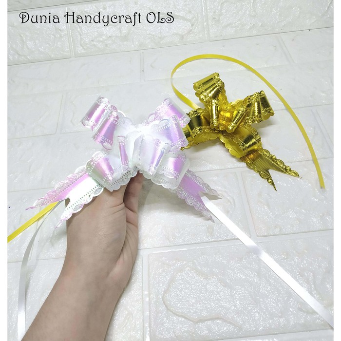 Pita Tarik Renda Hologram Kecil Ribbon Kotak Kado Souvenir Dekorasi