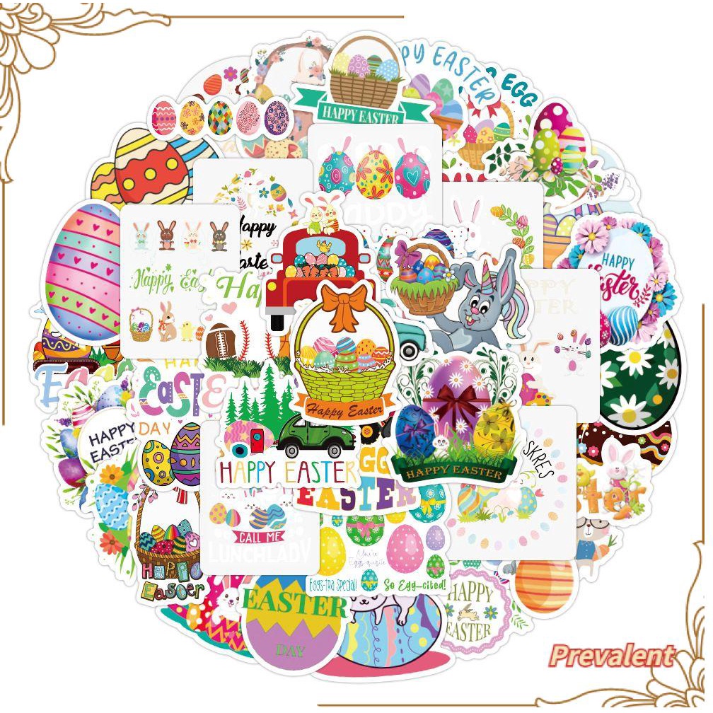 Preva 100pcs Stiker Tema Paskah Anti Air Untuk Dekorasi Laptop / Scrapbook / Koper / Handphone